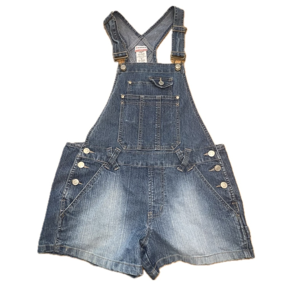 Y2K Shortalls Denim short Shorts Size 5 Vintage Overalls‎ Jeans No Boundries